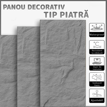 Panouri Decorative cu Aspect de Piatră Texturată, 60x120cm, COD: V0605-19