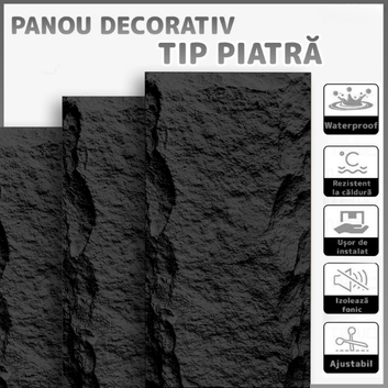 Panouri Decorative cu Aspect de Piatră Texturată, 60x120cm, COD: V0605-23