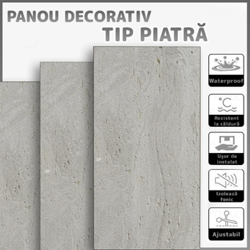 Panouri Decorative cu Aspect de Piatră Texturată, 60x120cm, COD: V0605-32