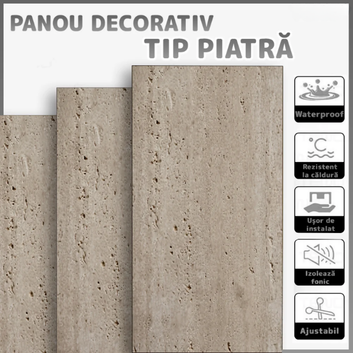 Panouri Decorative cu Aspect de Piatră Texturată, 60x120cm, COD: V0605-34