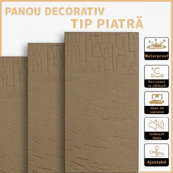 Panouri Decorative cu Aspect de Piatră Texturată, 60x120cm, COD: V0605-38