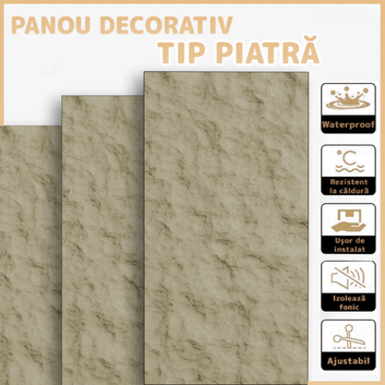 Panouri Decorative cu Aspect de Piatră Texturată, 60x120cm, COD: V0605-40