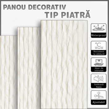 Panouri Decorative cu Aspect de Piatră Texturată, 60x120cm, COD: V0606-28