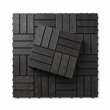 Set 44 bucăți plăci pentru terasa sau balcon interconectabile, PVC, negru, 30x30cm, 3.96mp, COD: V0606-50